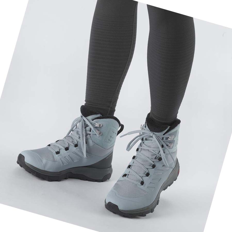 Salomon OUTBLAST THINSULATE™ CLIMASALOMON™ WATERPROOF Téli Csizma Női Kék | 41385-CYWI
