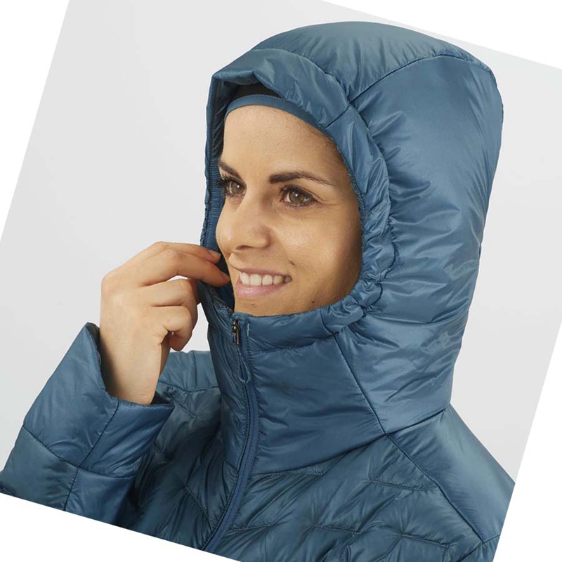 Salomon OUTLINE DOWN INSULATED Kabát Női Kék | 95314-WBTX