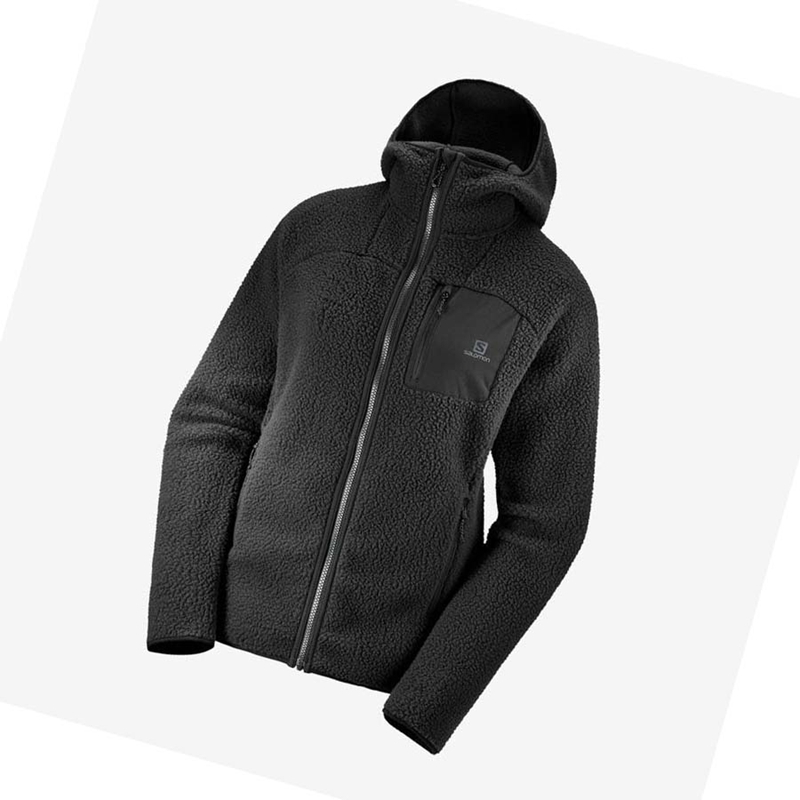 Salomon OUTLINE WARM TEDDY Kapucnis Pulóver Női Fekete | 31287-KIWR