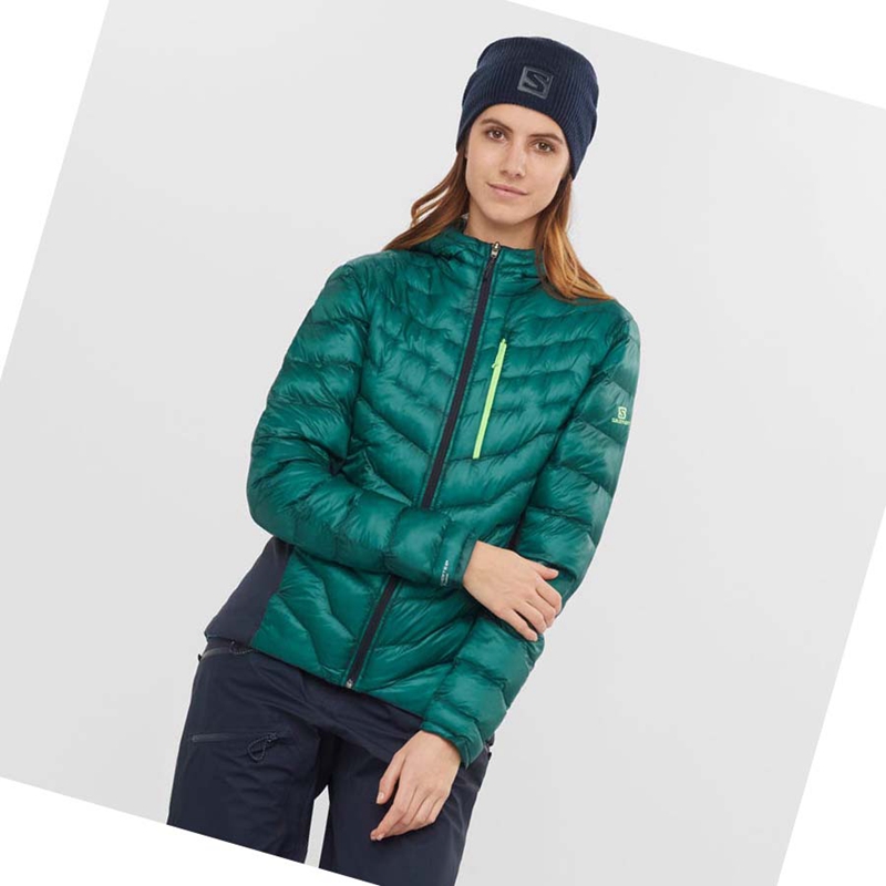Salomon OUTPEAK PRIMALOFT INSULATED Kabát Női Zöld | 96350-AZPL