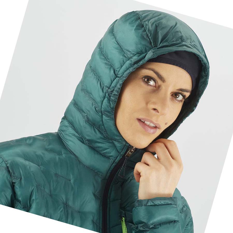 Salomon OUTPEAK PRIMALOFT INSULATED Kabát Női Zöld | 96350-AZPL