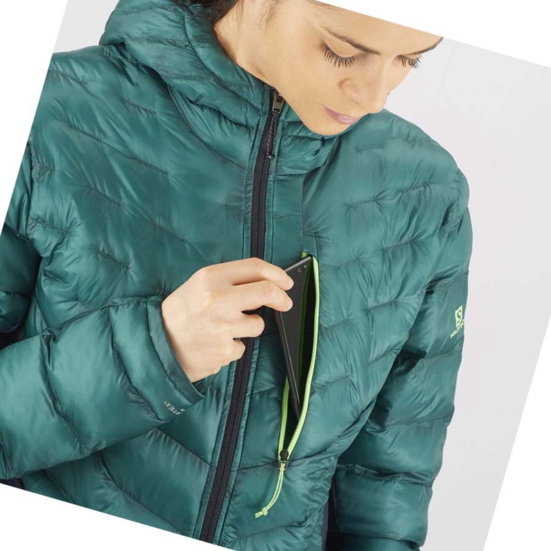 Salomon OUTPEAK PRIMALOFT INSULATED Kabát Női Zöld | 96350-AZPL