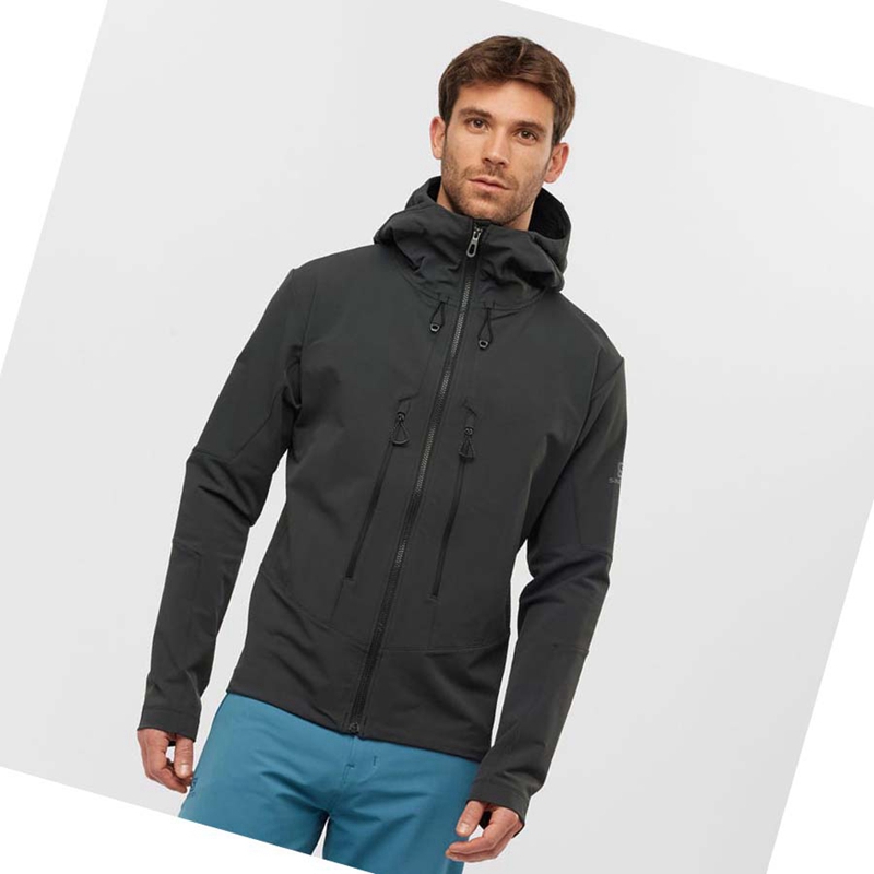 Salomon OUTPEAK SOFTSHELL Kabát Férfi Fekete | 90235-CQNZ