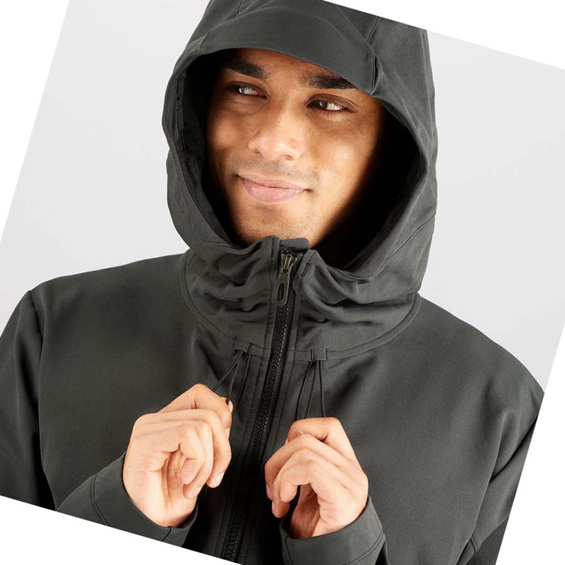Salomon OUTPEAK SOFTSHELL Kabát Férfi Fekete | 90235-CQNZ