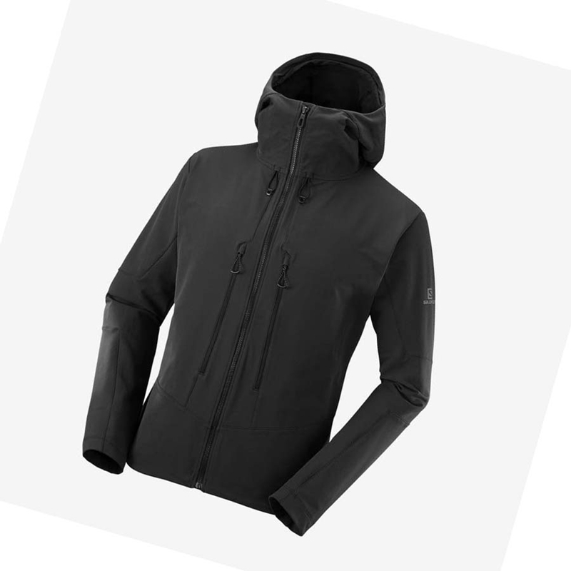 Salomon OUTPEAK SOFTSHELL Kabát Férfi Fekete | 90235-CQNZ
