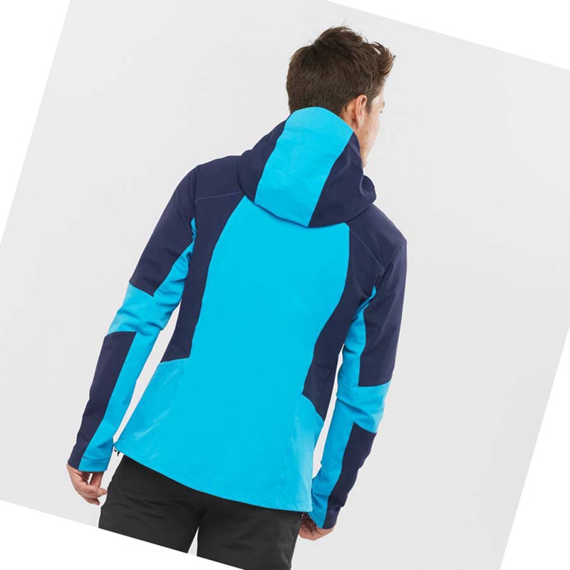 Salomon OUTPEAK SOFTSHELL Kabát Férfi Kék | 31045-OSWR