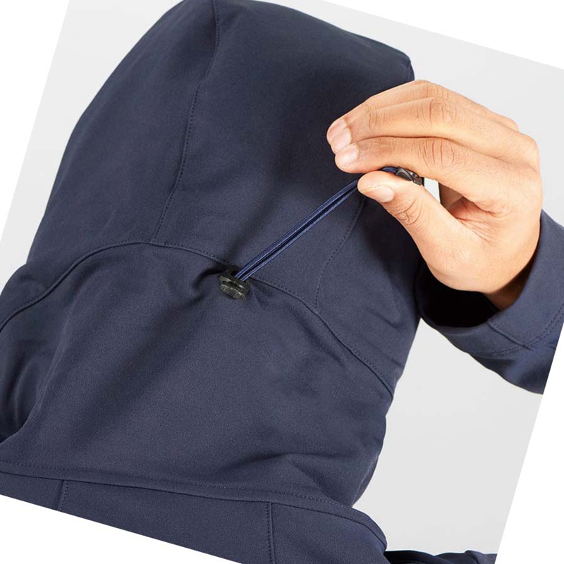 Salomon OUTPEAK SOFTSHELL Kabát Férfi Sötétkék | 74362-KGFJ