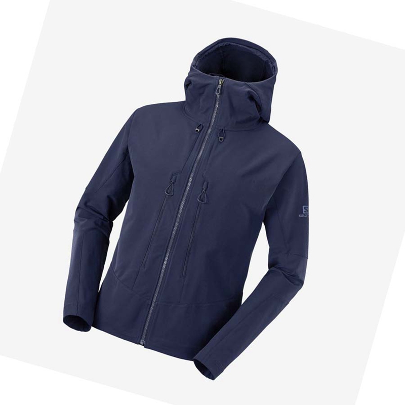 Salomon OUTPEAK SOFTSHELL Kabát Férfi Sötétkék | 74362-KGFJ