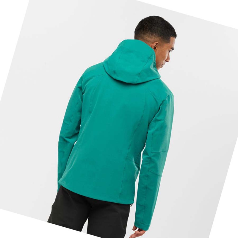 Salomon OUTPEAK SOFTSHELL Kabát Férfi Zöld | 20619-BYIH