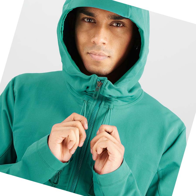 Salomon OUTPEAK SOFTSHELL Kabát Férfi Zöld | 20619-BYIH