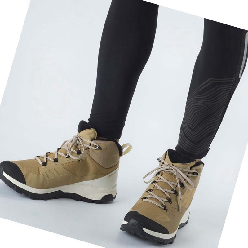 Salomon OUTSNAP CLIMASALOMON™ WATERPROOF Téli Csizma Férfi Barna | 61324-MCQV