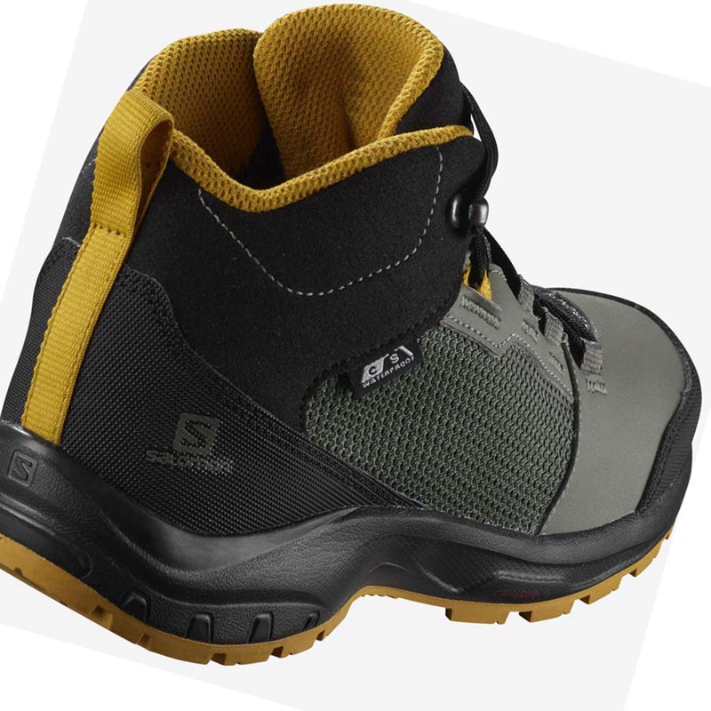 Salomon OUTWARD CLIMASALOMON™ WATERPROOF Túracipő Gyerek Olivazöld | 83056-IPJR