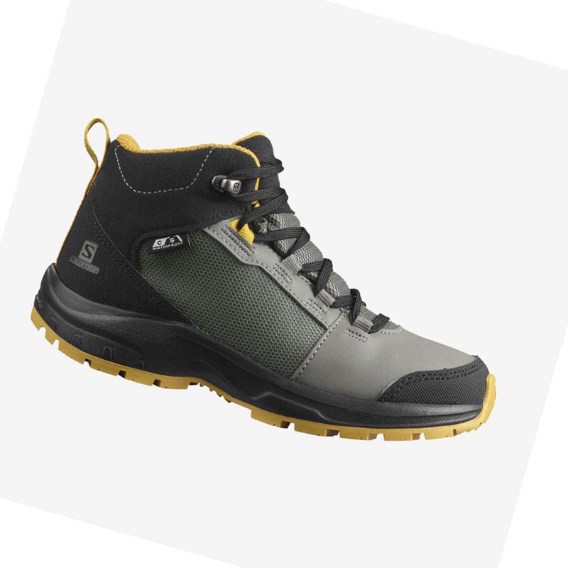 Salomon OUTWARD CLIMASALOMON™ WATERPROOF Túracipő Gyerek Olivazöld | 83056-IPJR