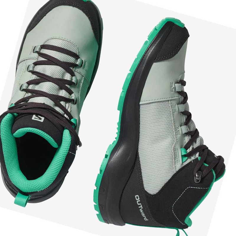 Salomon OUTWARD CLIMASALOMON™ WATERPROOF Túracipő Gyerek Menta | 92308-MUWC