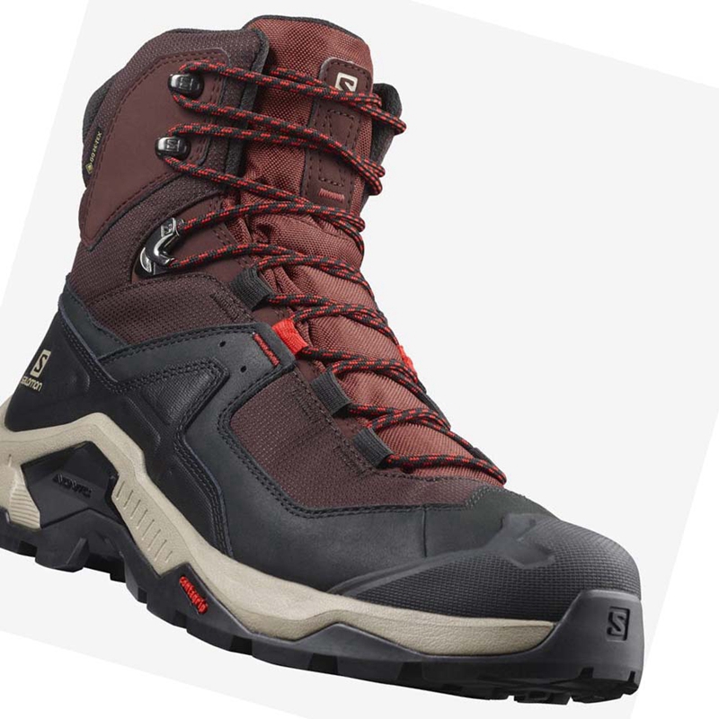 Salomon QUEST ELEMENT GORE-TEX Túracipő Férfi Szürke Piros | 74560-INGZ