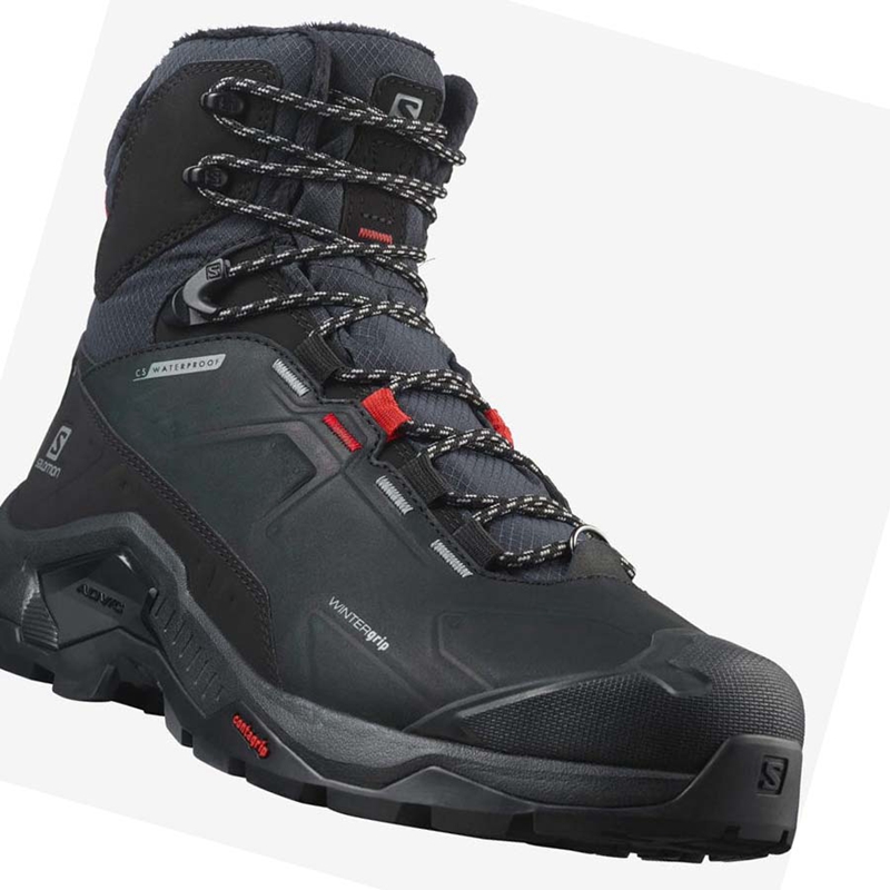 Salomon QUEST WINTER THINSULATE™ CLIMASALOMON™ WATERPROOF Téli Csizma Női Fekete | 19478-MOAN