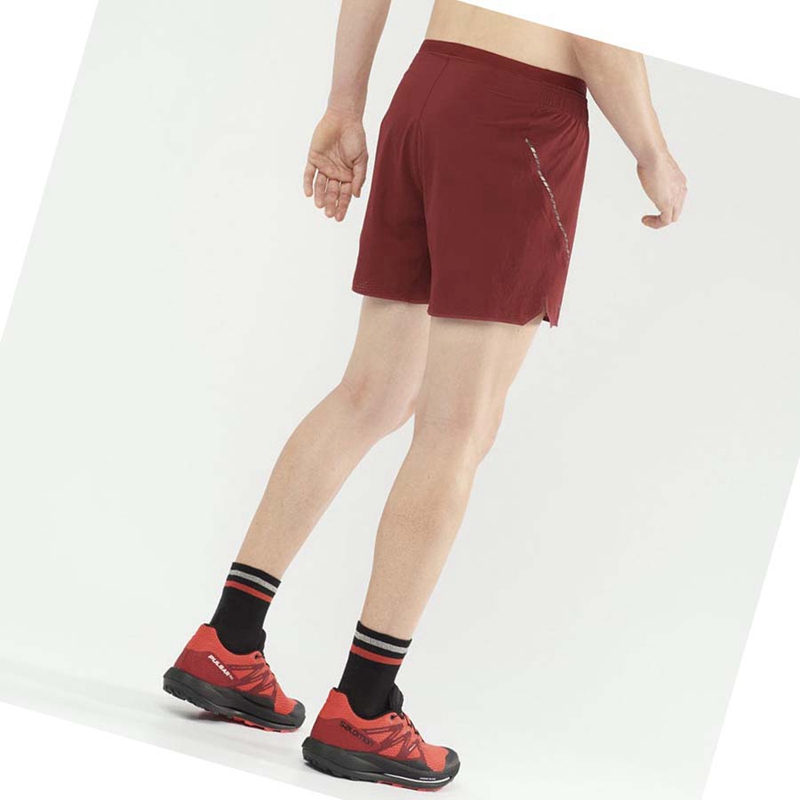 Salomon SENSE AERO 5'' Rövidnadrág Férfi Piros | 53790-JVDQ