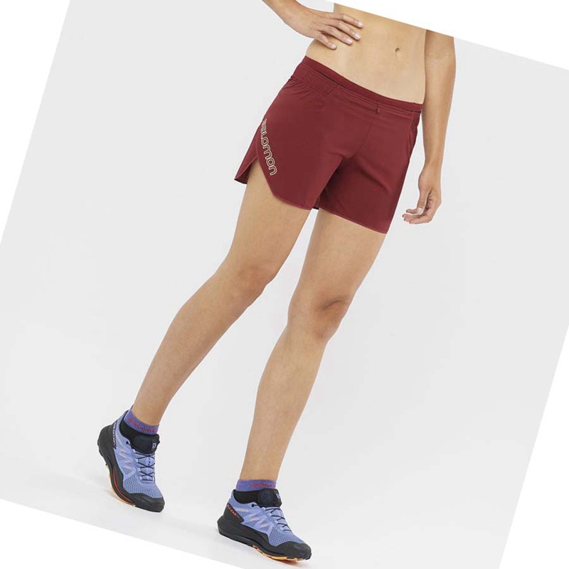 Salomon SENSE AERO 5'' Rövidnadrág Női Piros | 39658-WZIK