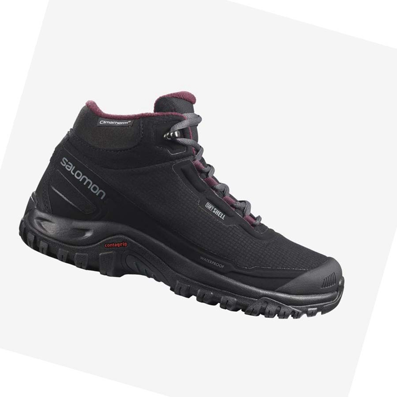 Salomon SHELTER CLIMASALOMON™ WATERPROOF Téli Csizma Női Fekete | 18072-VTRZ