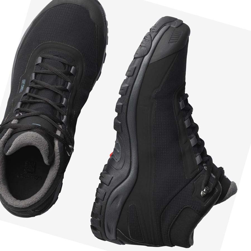Salomon SHELTER CLIMASALOMON™ WATERPROOF Téli Csizma Férfi Fekete | 83261-XAVB