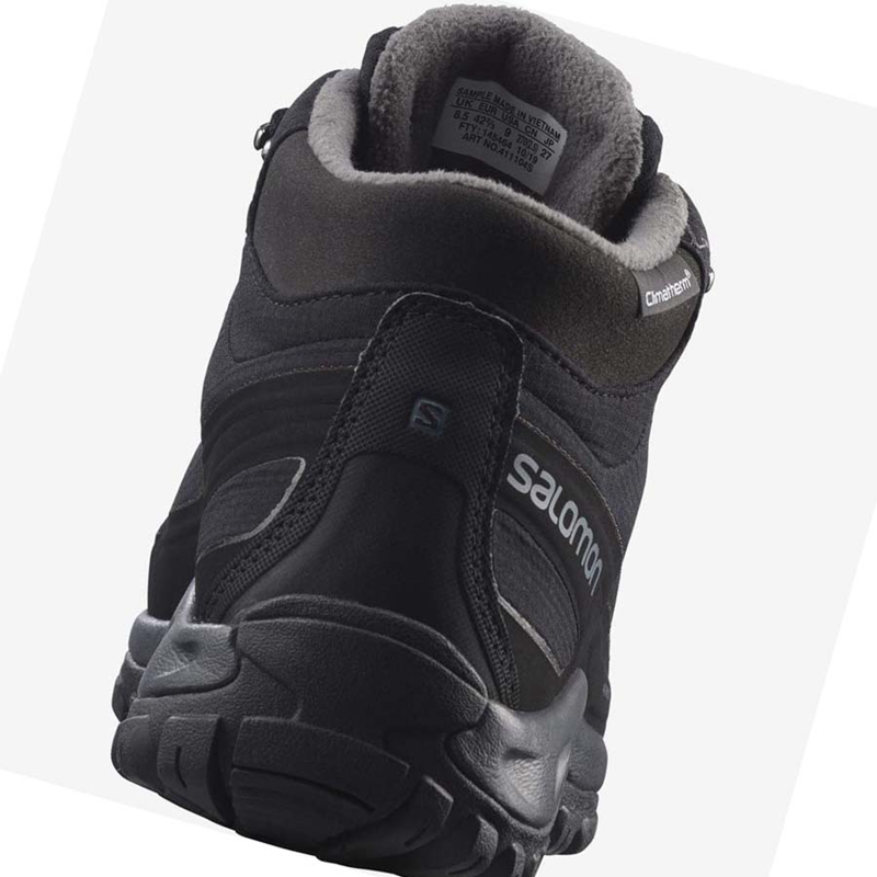 Salomon SHELTER CLIMASALOMON™ WATERPROOF Téli Csizma Férfi Fekete | 83261-XAVB