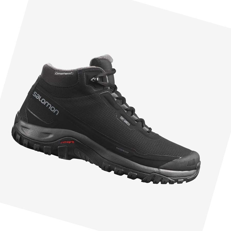 Salomon SHELTER CLIMASALOMON™ WATERPROOF Téli Csizma Férfi Fekete | 83261-XAVB