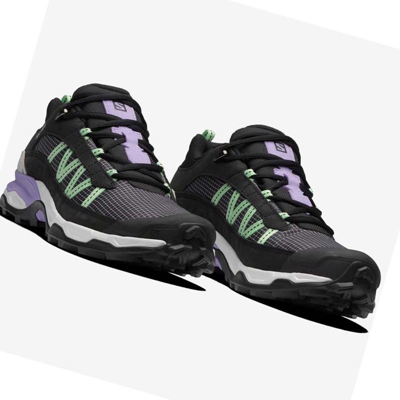 Salomon SHELTER LOW LEATHER Tornacipő Férfi Fekete Szürke | 27365-XPQV