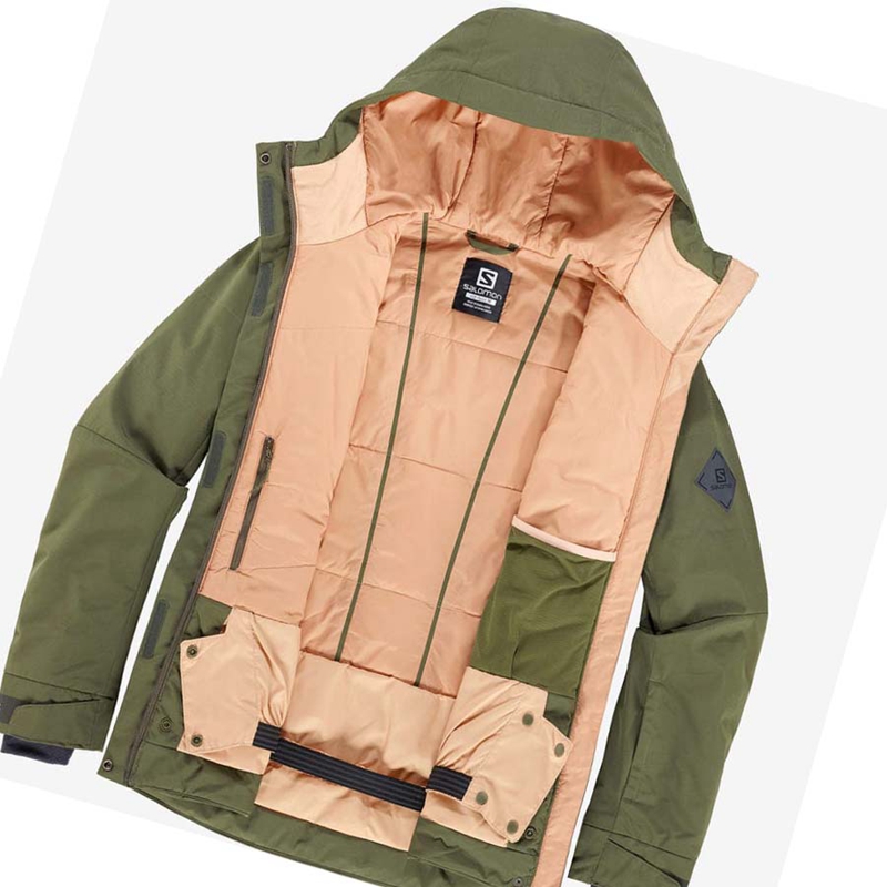 Salomon SNOW REBEL Síkabátok Női Olivazöld | 56304-YPAU