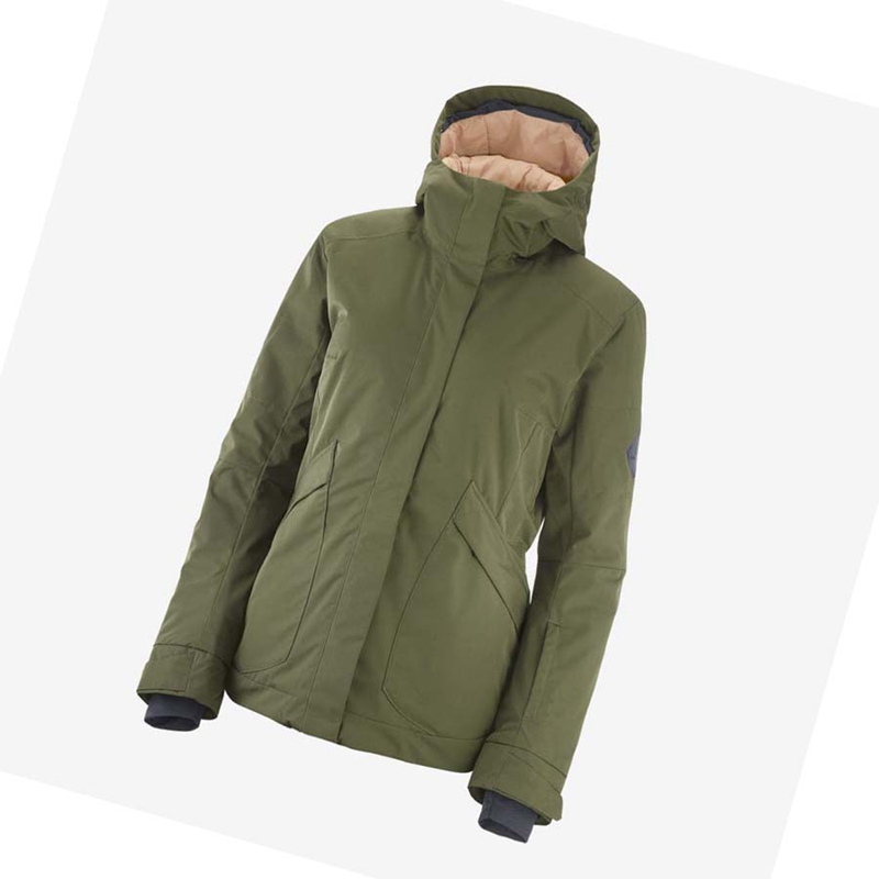 Salomon SNOW REBEL Síkabátok Női Olivazöld | 56304-YPAU
