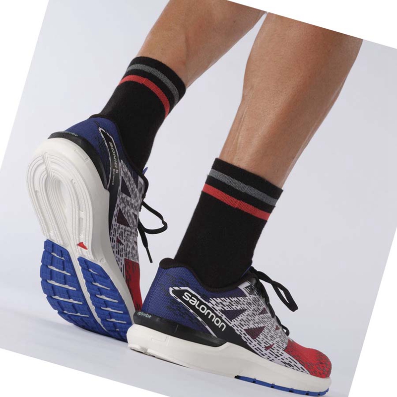 Salomon SONIC 5 BALANCE Futócipő Férfi Piros Kék | 60321-CYBR