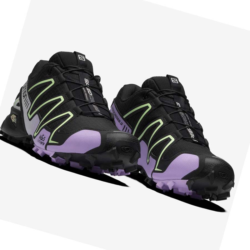 Salomon SPEEDCROSS 3 Tornacipő Női Fekete Lila | 29150-WNEL
