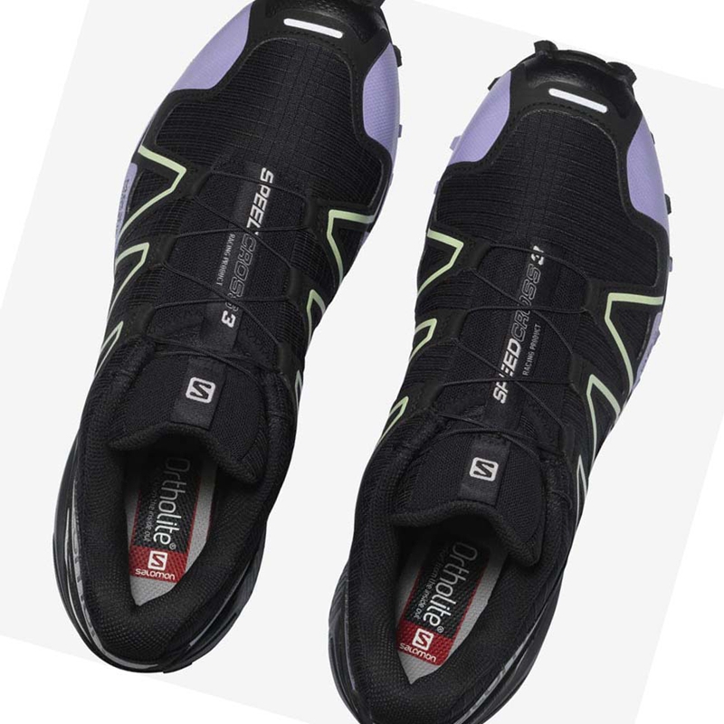 Salomon SPEEDCROSS 3 Tornacipő Női Fekete Lila | 29150-WNEL