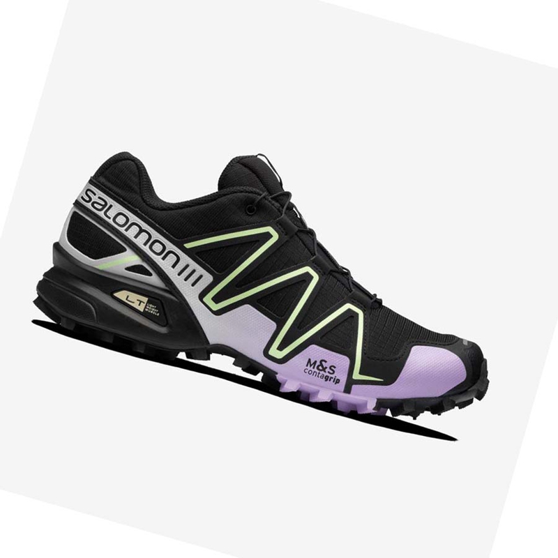 Salomon SPEEDCROSS 3 Tornacipő Női Fekete Lila | 29150-WNEL