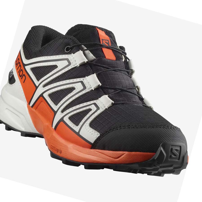 Salomon SPEEDCROSS CLIMASALOMON™ WATERPROOF Trail Futócipő Gyerek Fekete Rózsaszín | 93602-VURZ
