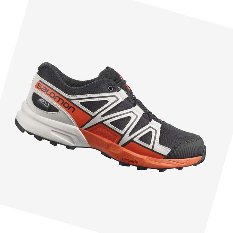 Salomon SPEEDCROSS CLIMASALOMON™ WATERPROOF Trail Futócipő Gyerek Fekete Rózsaszín | 93602-VURZ