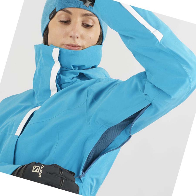 Salomon SPEED INSULATED Kabát Női Kék | 83967-UMCL