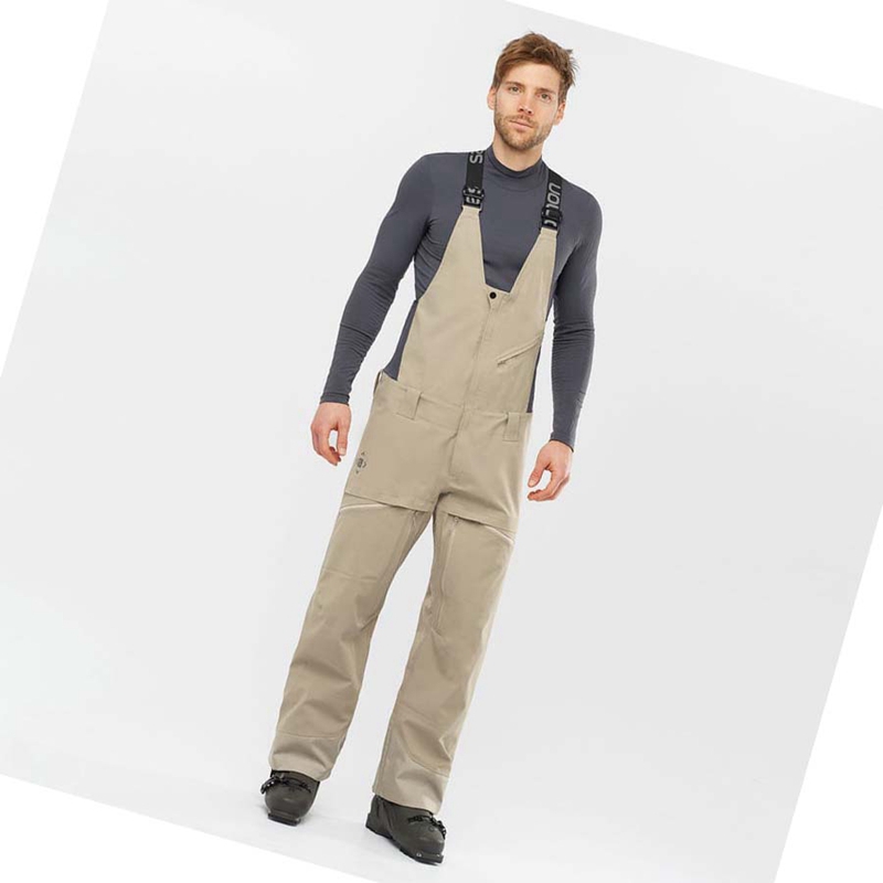 Salomon STANCE 3L BIB Sínadrág Férfi Bézs | 87106-MVRT