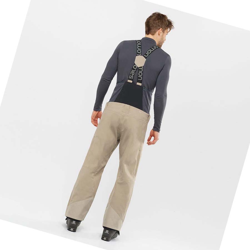 Salomon STANCE 3L BIB Sínadrág Férfi Bézs | 87106-MVRT