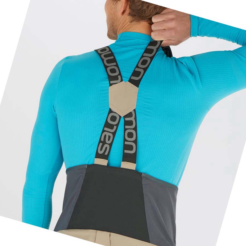 Salomon STANCE 3L BIB Sínadrág Férfi Bézs | 87106-MVRT