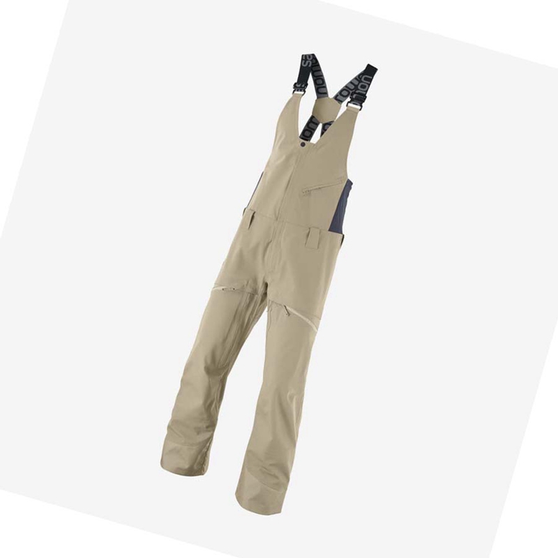 Salomon STANCE 3L BIB Sínadrág Férfi Bézs | 87106-MVRT