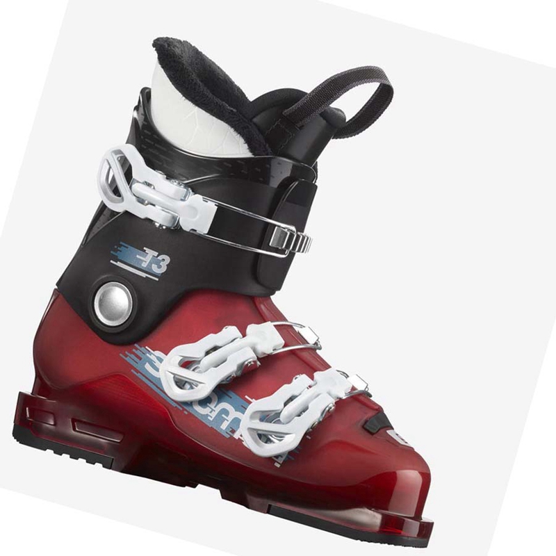 Salomon T3 RT Síbakancs Gyerek Fekete Piros Fehér | 40169-WKOL