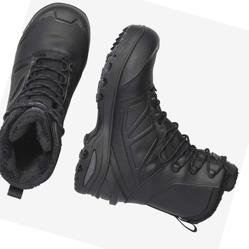 Salomon TOUNDRA FORCES CLIMASALOMON™ WATERPROOF Csizma Férfi Fekete | 64580-IWQY