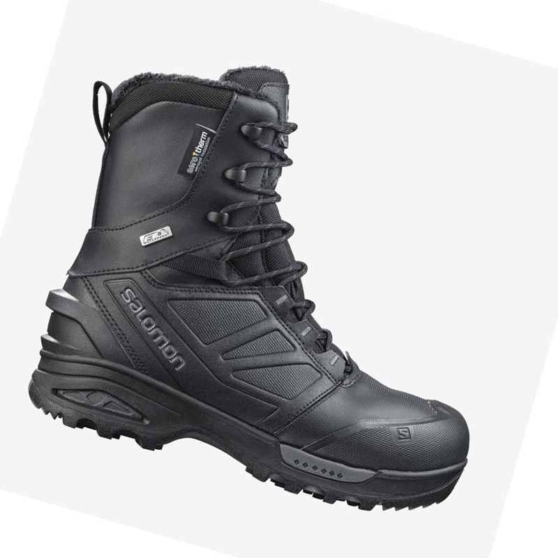 Salomon TOUNDRA FORCES CLIMASALOMON™ WATERPROOF Csizma Férfi Fekete | 64580-IWQY