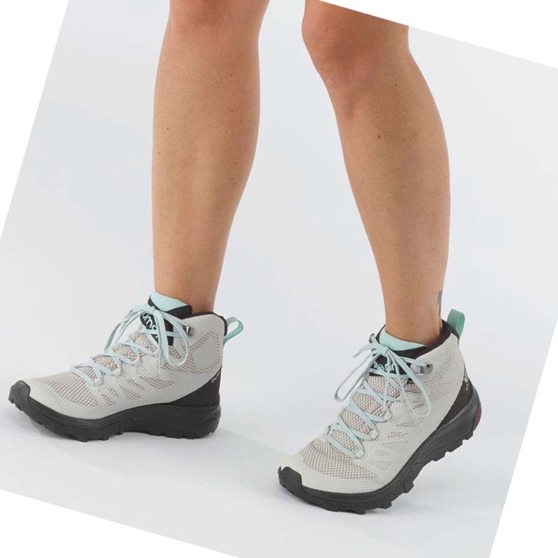 Salomon WoOUTLINE MID GORE-TEX Túracipő Női Bézs | 58693-GTUJ