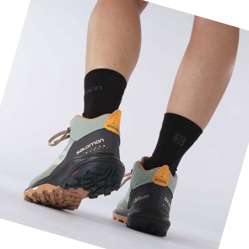 Salomon WoOUTPULSE MID GORE-TEX Túracipő Női Menta | 85304-KXHE