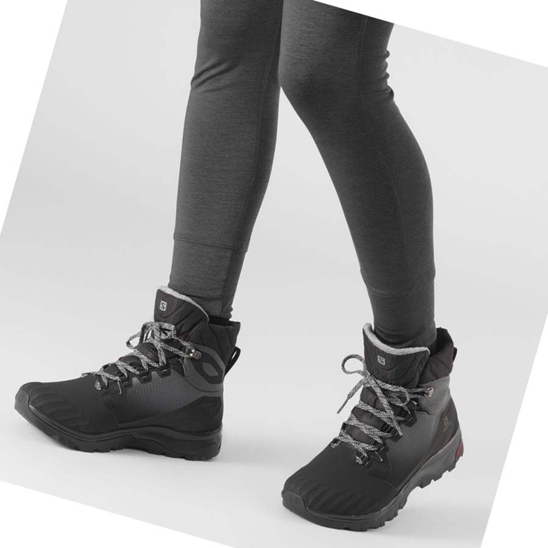 Salomon WoVAYA BLAZE THINSULATE™ CLIMASALOMON™ WATERPROOF Túracipő Női Fekete | 17528-TKVB
