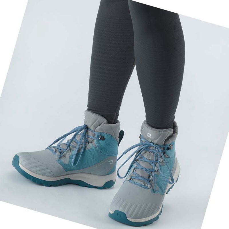 Salomon WoVAYA BLAZE THINSULATE™ CLIMASALOMON™ WATERPROOF Túracipő Női Kék | 58617-SKVD