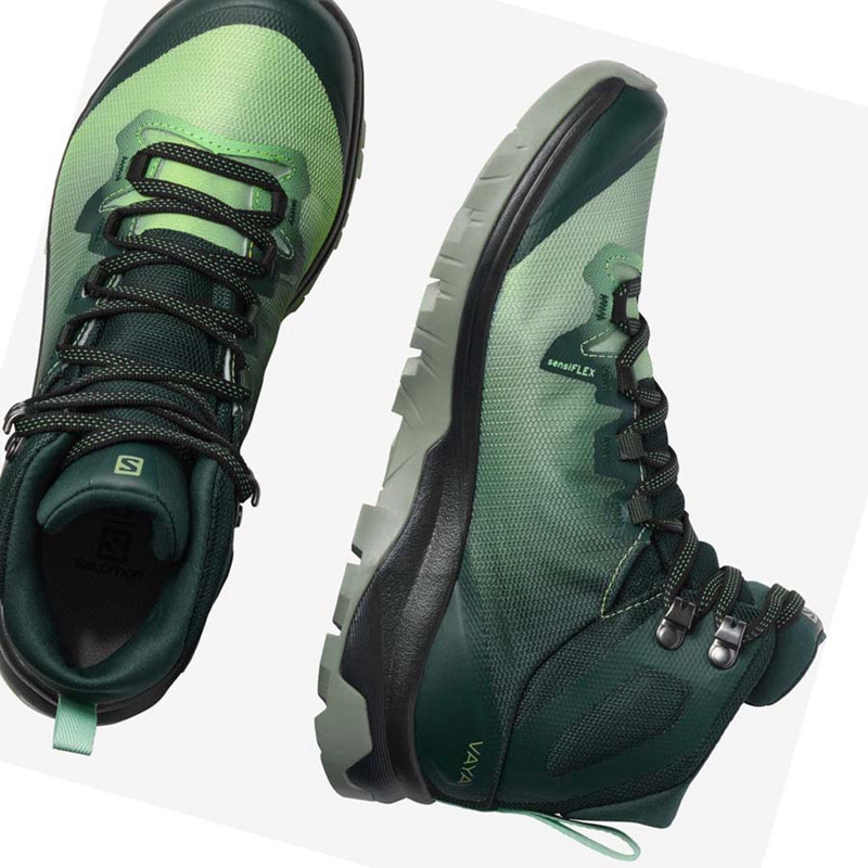 Salomon WoVAYA MID GORE-TEX Túracipő Női Zöld | 26974-NUQH