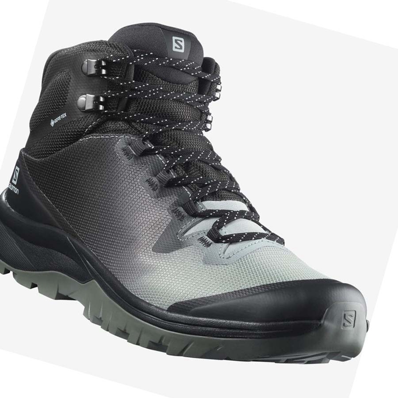 Salomon WoVAYA MID GORE-TEX Túracipő Női Fekete Fehér | 82719-VLYK