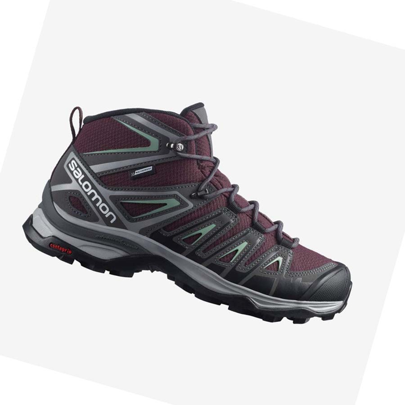 Salomon WoX ULTRA PIONEER MID CLIMASALOMON™ WATERPROOF Túracipő Női Piros | 10823-LXCB